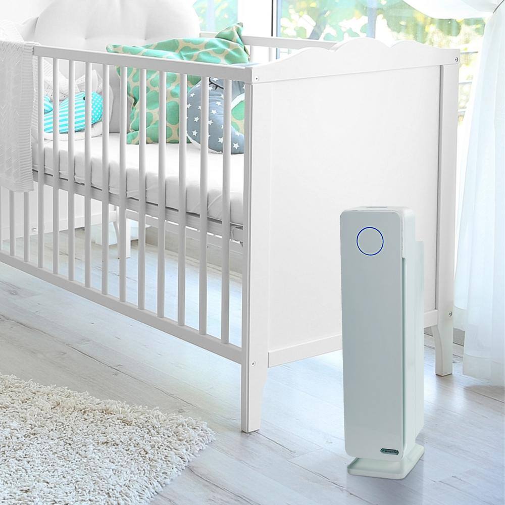 GermGuardian Elite 4-in-1 5 Speed Air Purifier with True HEPA filter UV Sanitizer for Medium Rooms up to 167 Sq. Ft. White AC5350W