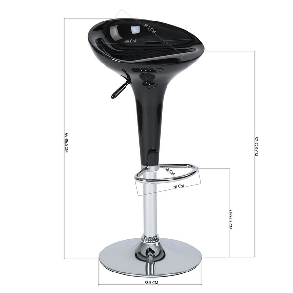 Glossy Finish Swivel Adjustable Height Bar Stools with Margarita Cocktail Glasses Shapes Design for Living Room， Bar Counter