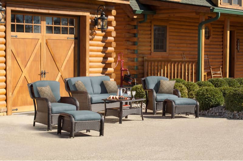 Hanover Strathmere 6-Piece Outdoor Lounge Patio Set In Ocean Blue