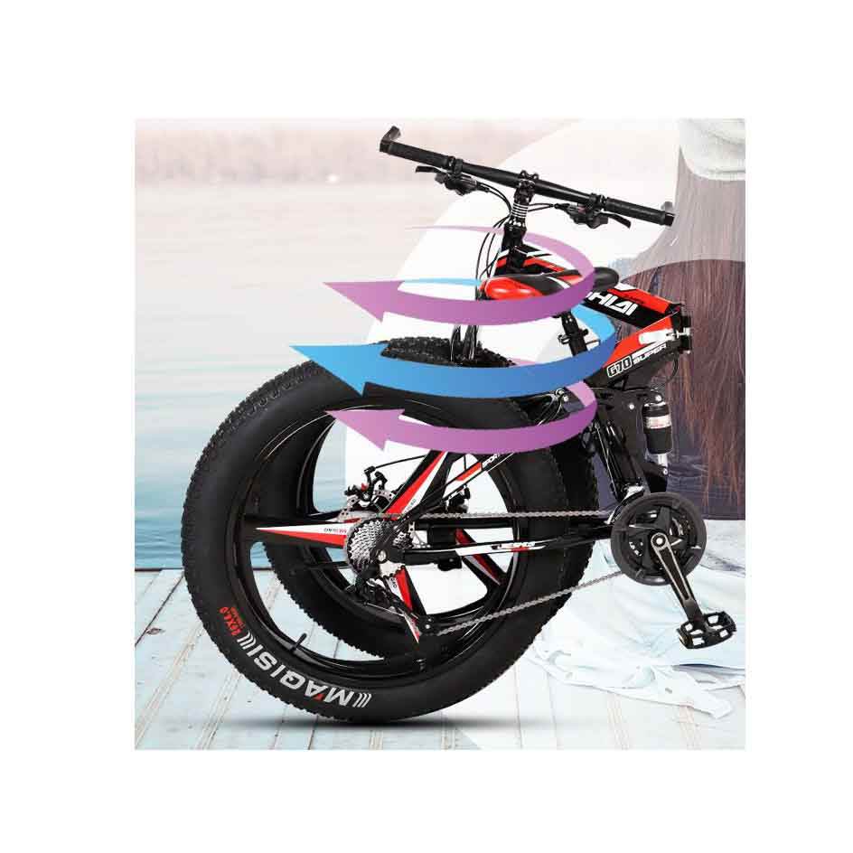 OEM  26 inch*4.0 Big fat tires folding mountain bike full suspension foldable mountain bicycle