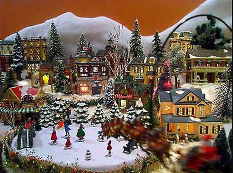 Christmas Village House With Santa And Led Lights-2