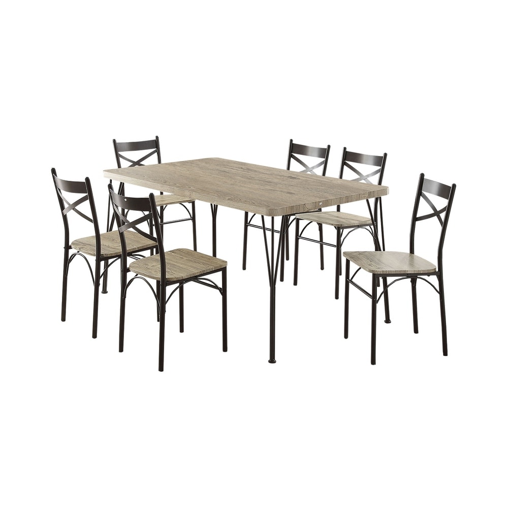 Zath Industrial Bronze Metal 7 Piece Dining Set by Furniture of America