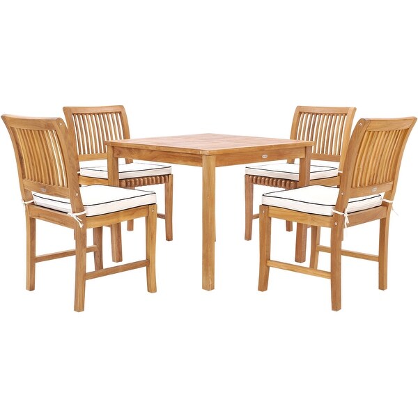 Chic Teak Florence Outdoor Teak Wood Patio Bistro Table，35 Inch (table only)