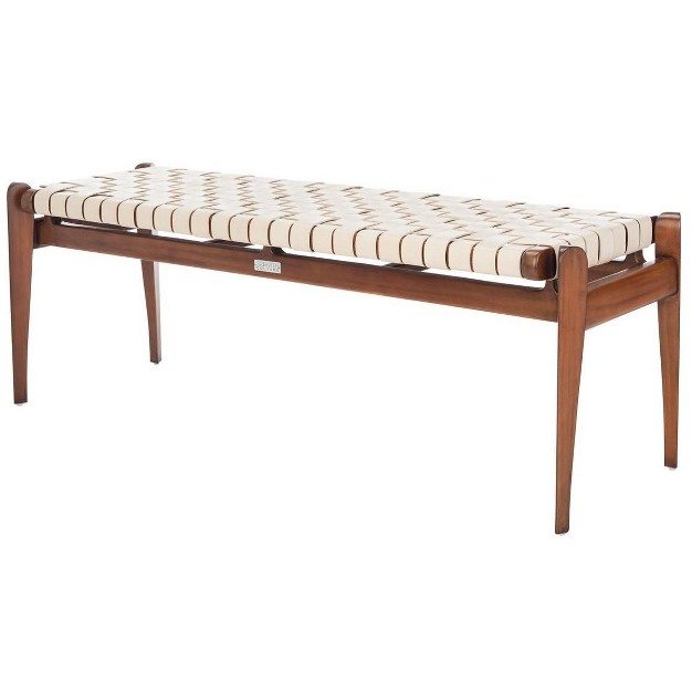 Dilan Leather Bench Safavieh