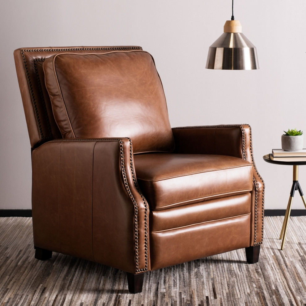 Stirling Italian Leather Recliner   Transitional   Recliner Chairs   by Peachtree Fine Furniture  Houzz