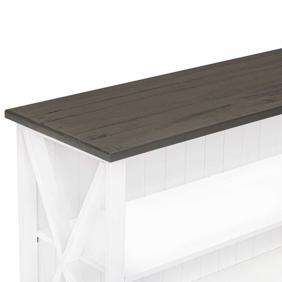 Modern Farmhouse Console Table  X Shaped Sides With Open Shelves  White/Gray   Farmhouse   Console Tables   by Decor Love  Houzz