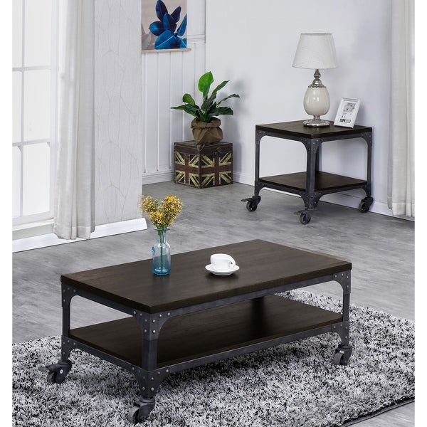 Best Quality Furniture Industrial 2-piece Coffee and End Table Set