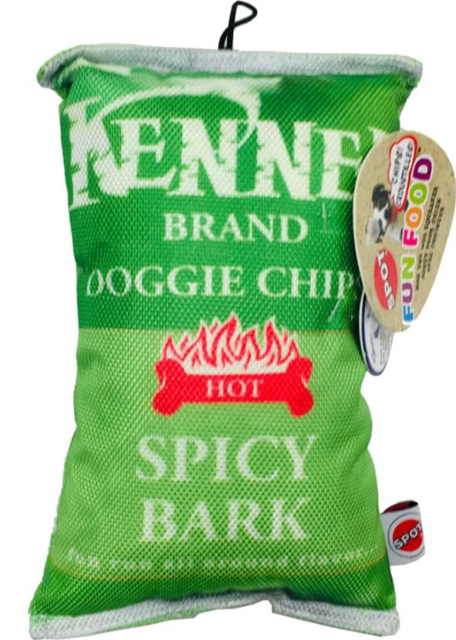 Spot Fun Food Kennel Hot Spicy Bark Chips Plush Dog Toy， 8