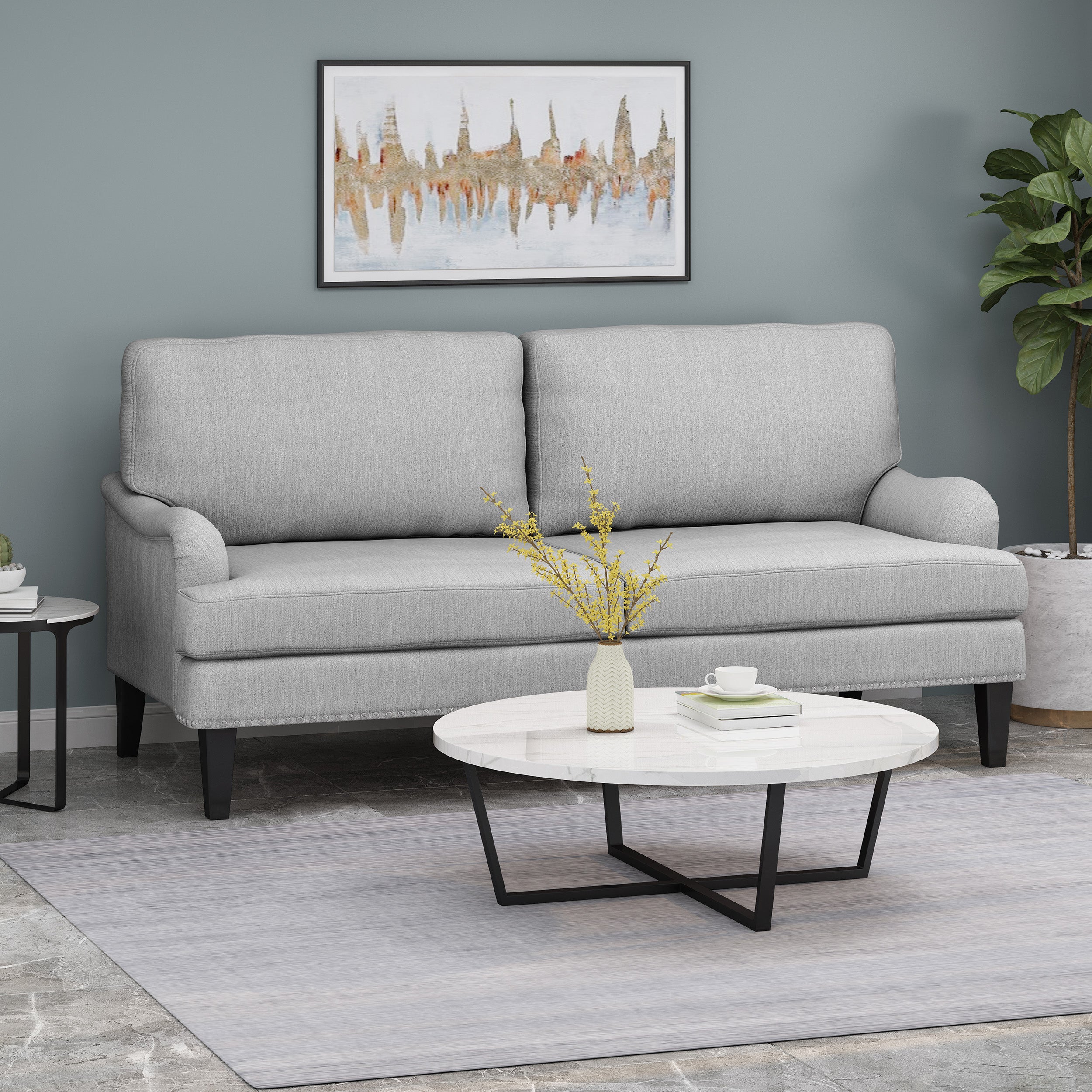 Karsyn Contemporary Fabric Loveseat