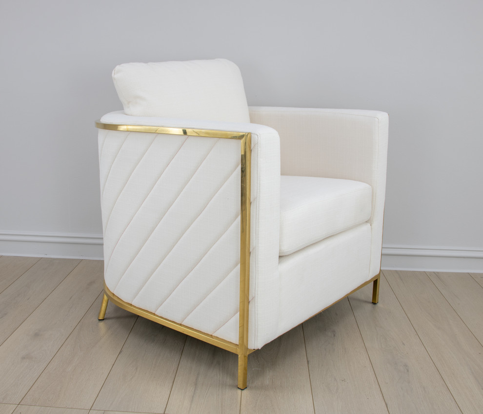 Sienna Gold and White Chair   Contemporary   Armchairs And Accent Chairs   by Lillian Home  Houzz