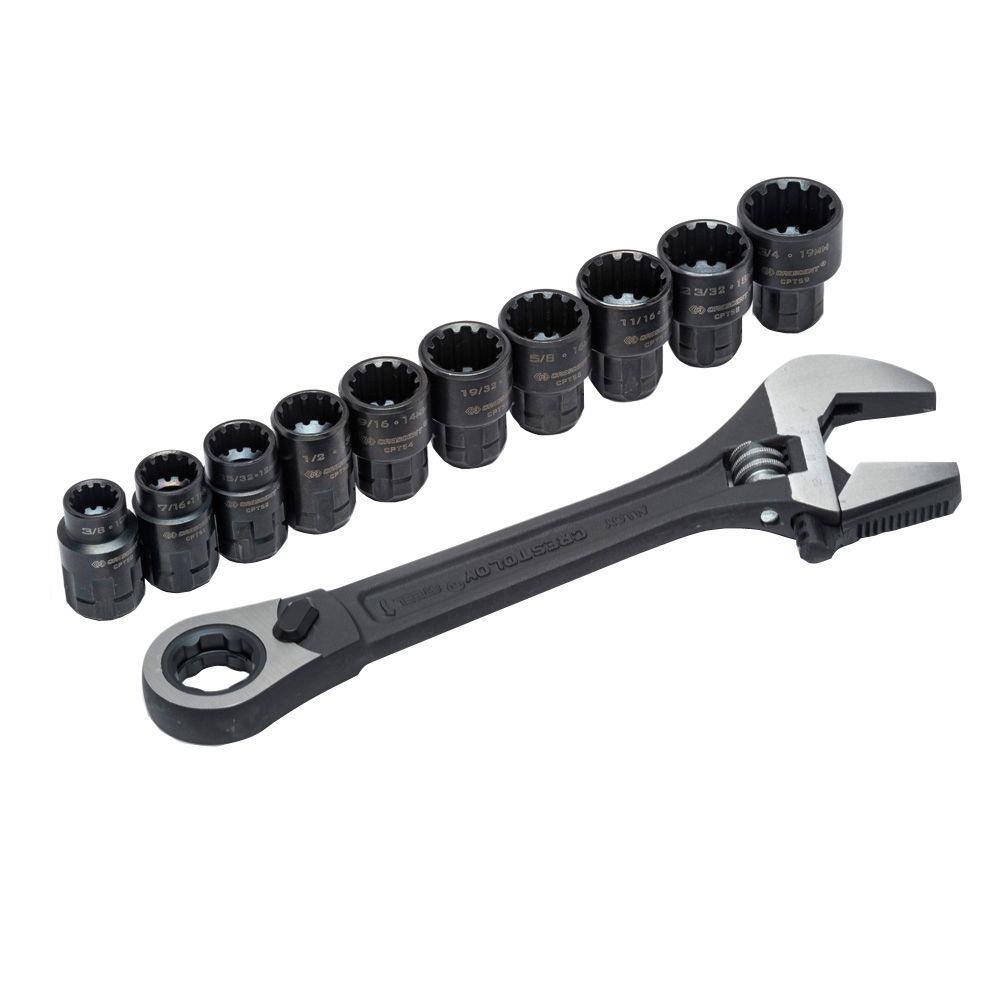 Crescent 38 in. Drive Pass-Thru Adjustable Wrench Set (11-Piece) CPTAW8