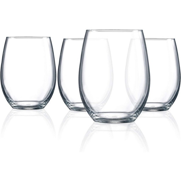 Luminarc Arc International Cachet Stemless Wine Glass 21 Ounce Set Of 4 Clear