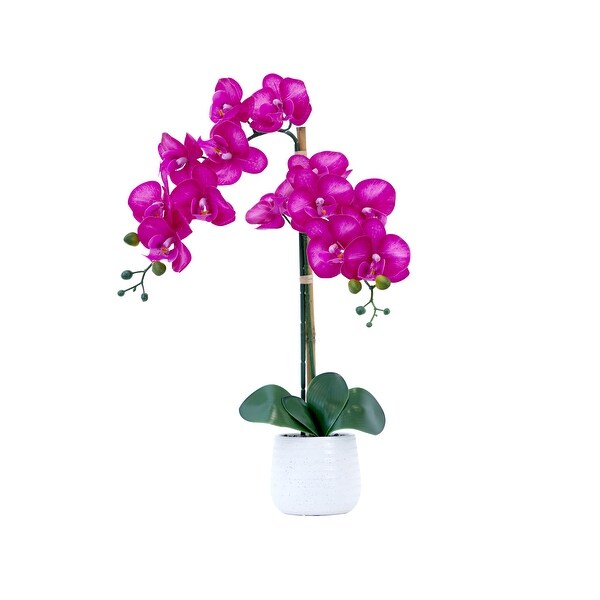 19 Artificial Purple Orchid with Decorative Vase