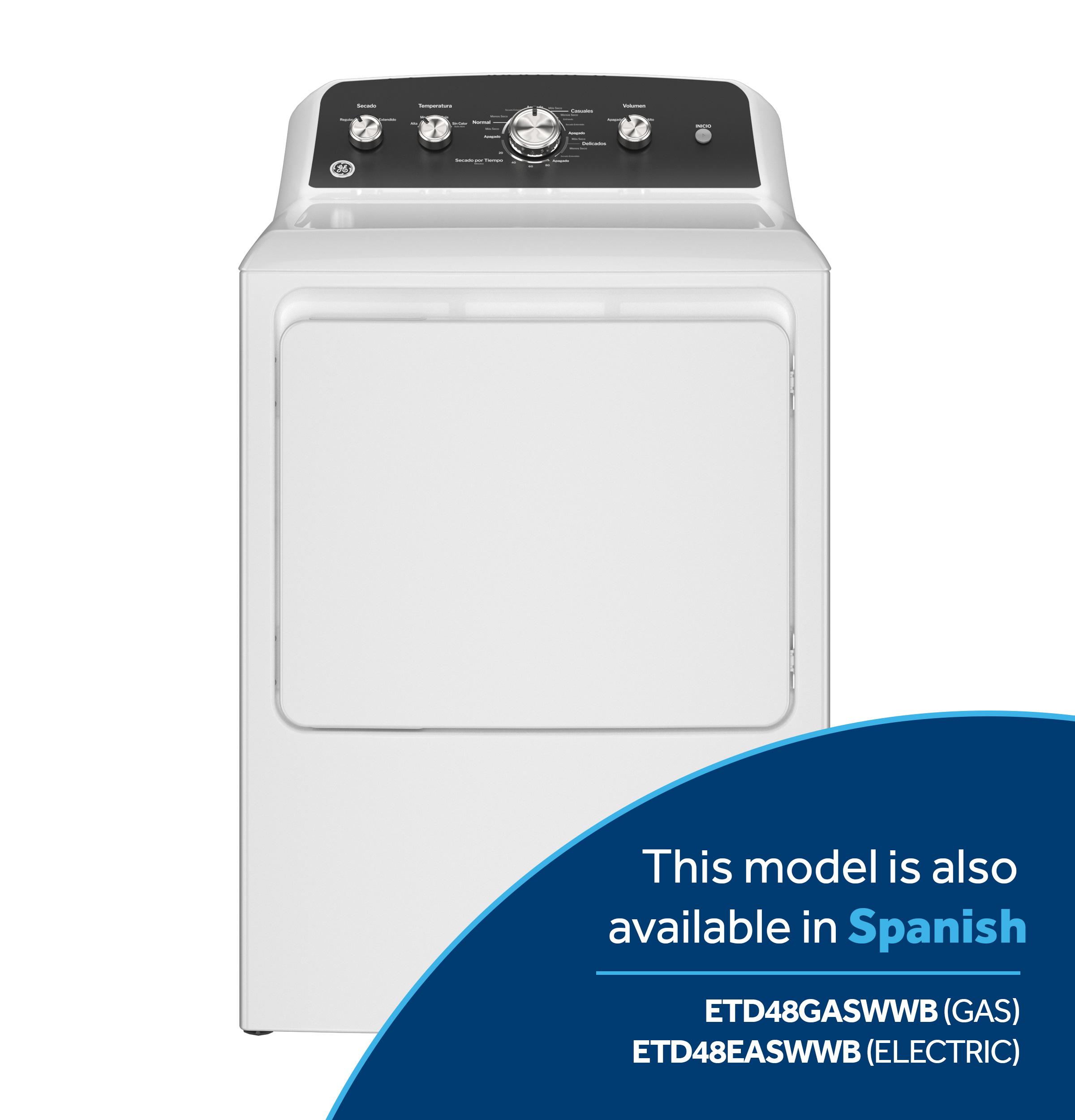 Ge Appliances GTD48EASWWB Ge® 7.2 Cu. Ft. Capacity Electric Dryer With Up To 120 Ft. Venting And Extended Tumble