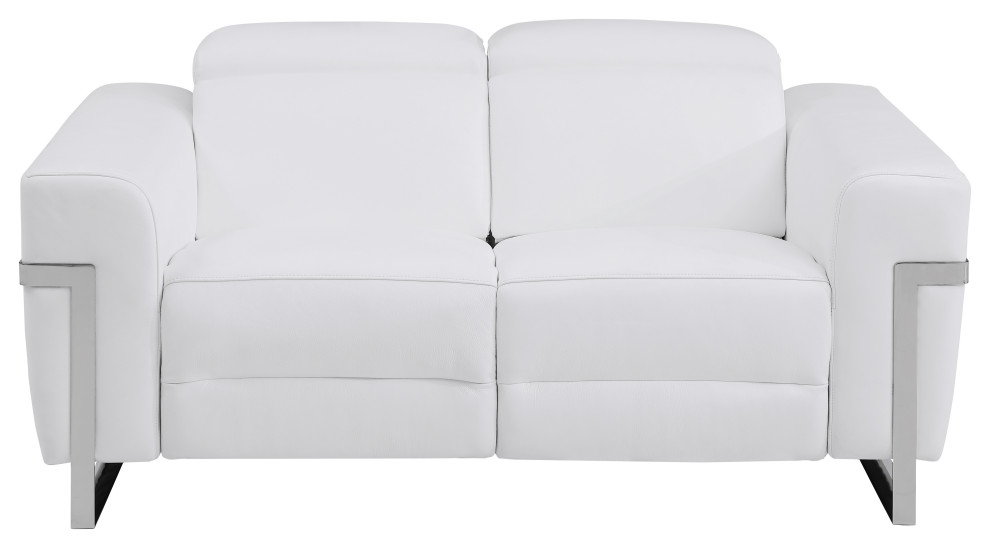 Prato Genuine Italian Leather Modern Loveseat   Contemporary   Loveseats   by Luxuriant Furniture  Houzz