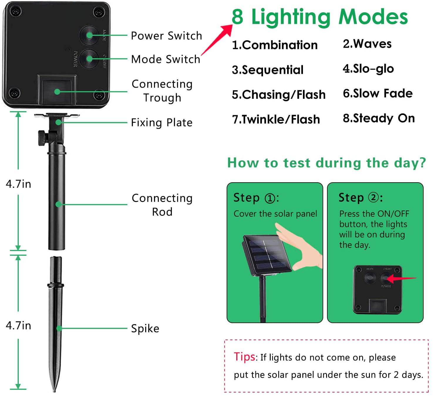 Juhefa 2 Pack Solar String Lights，Total 156Ft 440LED Green Wire Fairy Light with 8 Modes for Tree Patio Yard Party Decor，Warm White