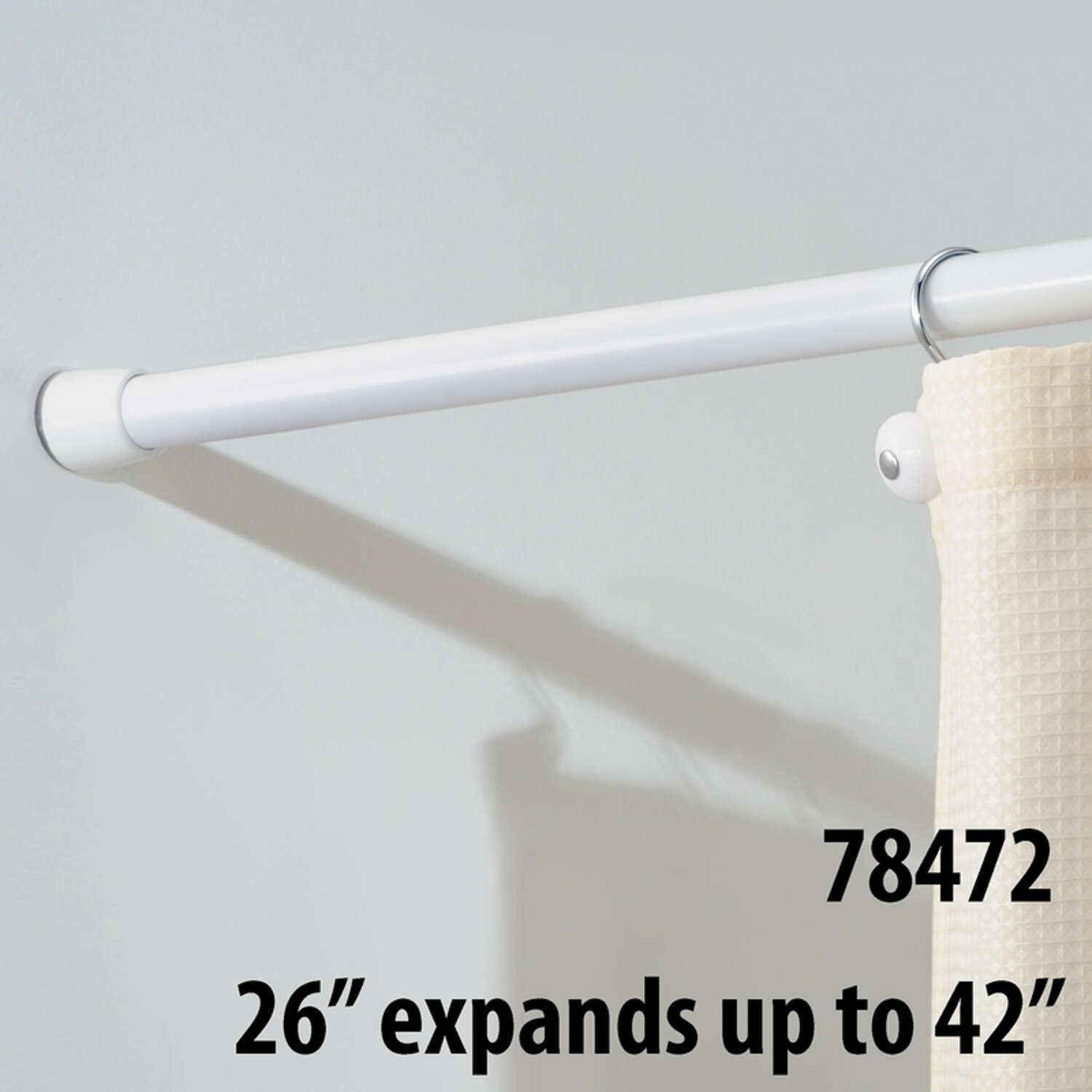 iDesign Cameo Shower Curtain Rod 42 in. L White