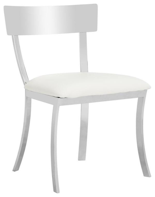 Liddie 19  x27 x27Dining Chair Set of 2 White / Chrome   Contemporary   Dining Chairs   by Virgil Stanis Design  Houzz