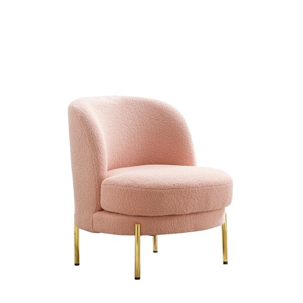 Curved Backrest Accent Chair with Golden Adjustable Legs