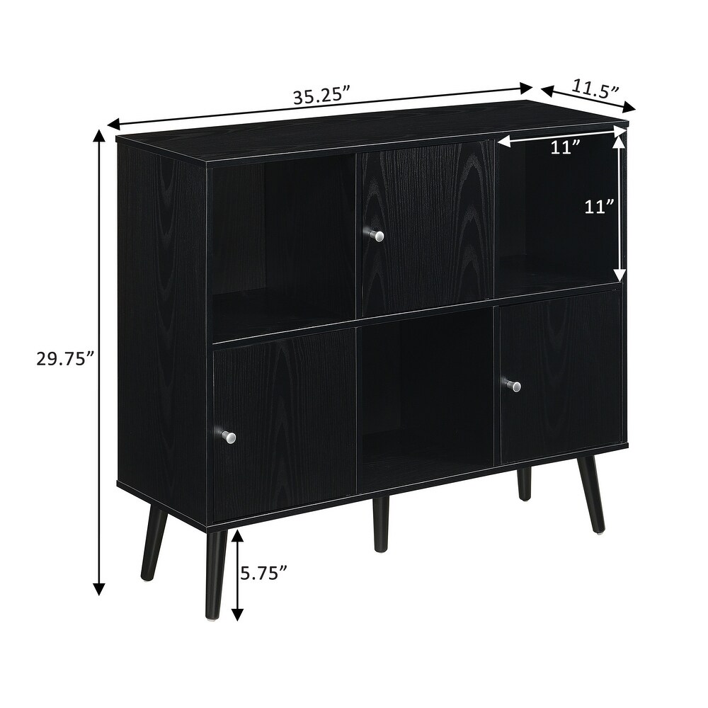 Convenience Concepts Xtra Storage 3x2 3 Door Cabinet Console Table