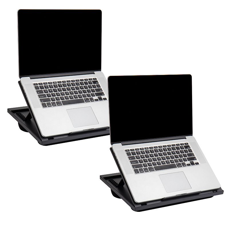 Mind Reader Anchor Collection Adjustable， Portable 8-Position Lap Top Desk with Built-in Cushion 2-pc. Set