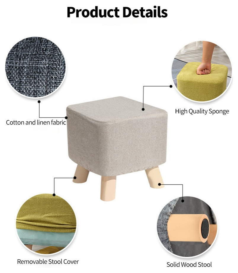 Square Round Modern Ottoman Made of Solid Wood   Farmhouse   Footstools And Ottomans   by Miron Demid LLC  Houzz