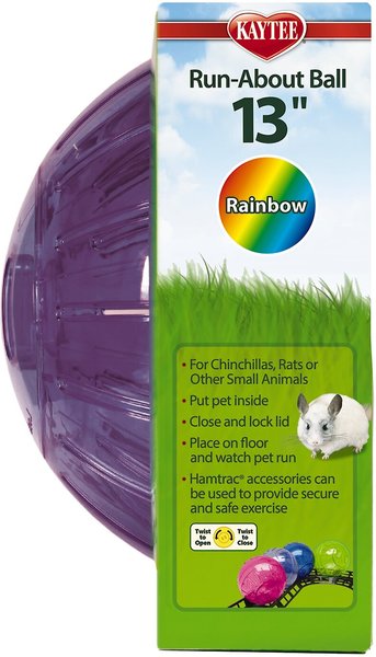 Kaytee Mega Run Exercise Ball Small Pet Toy， Assorted Colors， 13-in