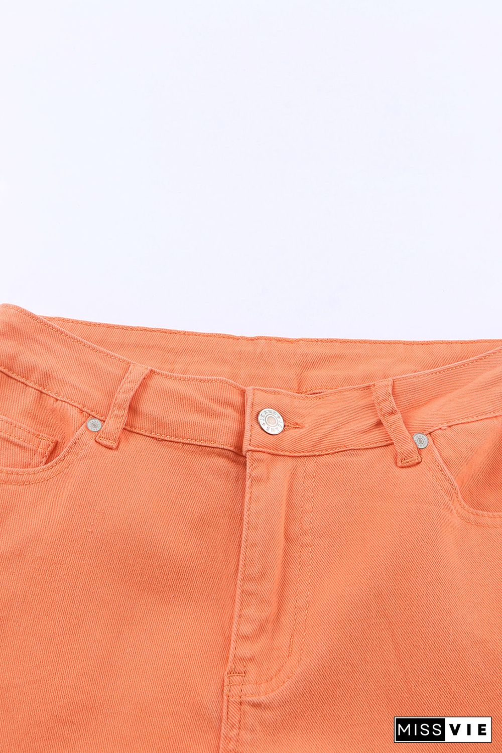 Orange Acid Wash High Waist Wide Leg Jeans