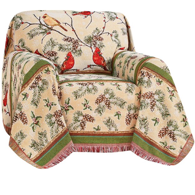 Collections Etc Cardinal Pine Rustic Holiday Furniture Throw