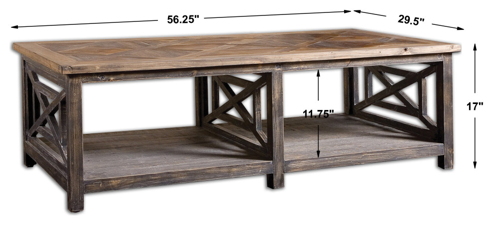 Uttermost Spiro Reclaimed Wood Cocktail Table   Farmhouse   Coffee Tables   by Innovations Designer Home Decor  ampAccent Furniture  Houzz