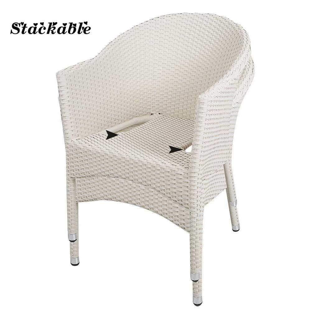 Outdoor Dining Rattan Chairs Patio Garden with Seat Cushions   30.2\