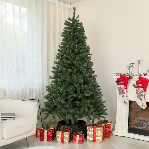 HOMCOM 6ft Artificial Christmas Tree，Xmas Tree with 1000 Branch Tips，Auto Open，Steel Base