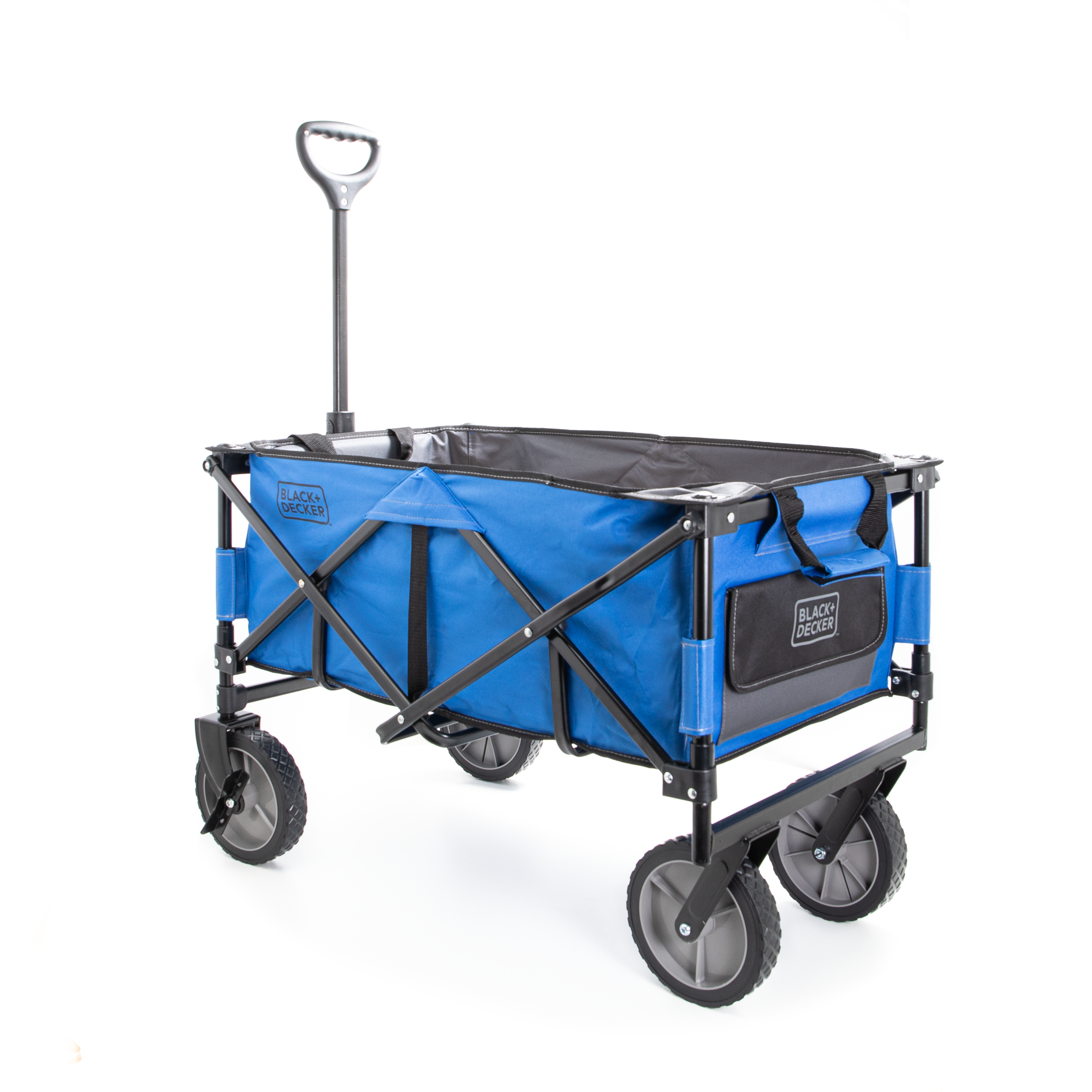 Collapsible Storage Cart, Folding Utility Wagon, Holds up to 176 lbs., Blue