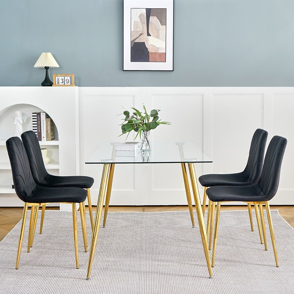 Modern simple light luxury dining chair set of 4