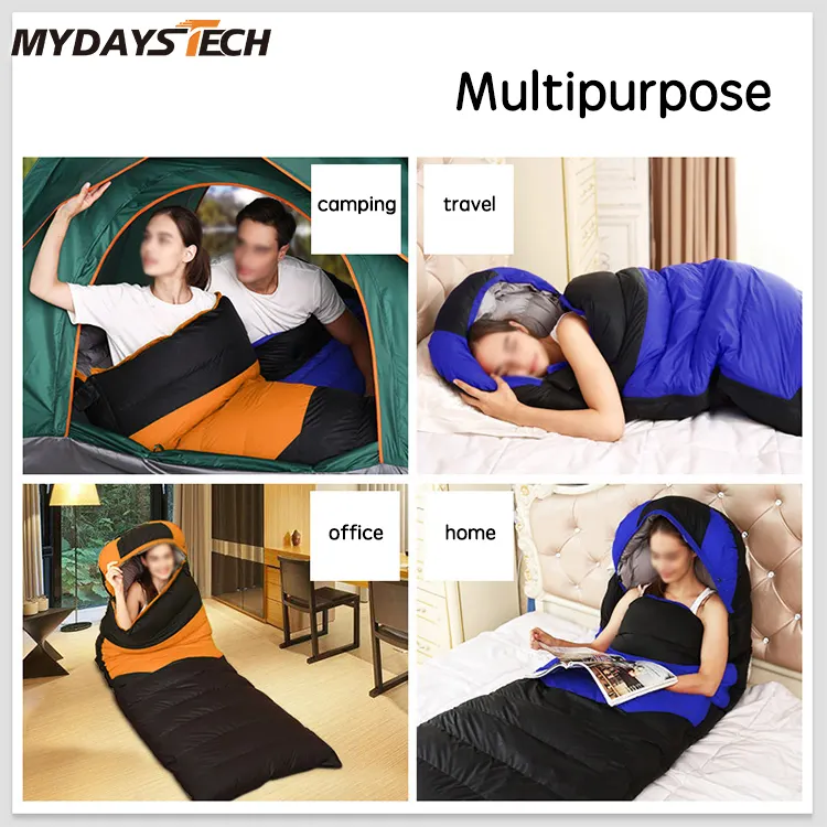 Mydays Tech 1.8kg Down Cotton Waterproof 3 Heating Levels Heated Sleeping Bag  for Camping Hiking Backpacking Cold Weather