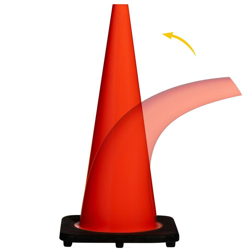 BOEN 28 in. Orange PVC Non Reflective Traffic Safety Cone TC-28