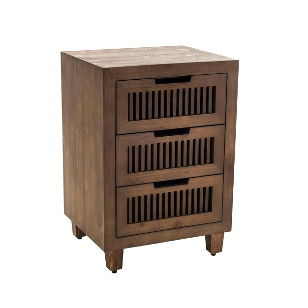 Sawyer 3 Drawer Cabinet Brown Adore Decor