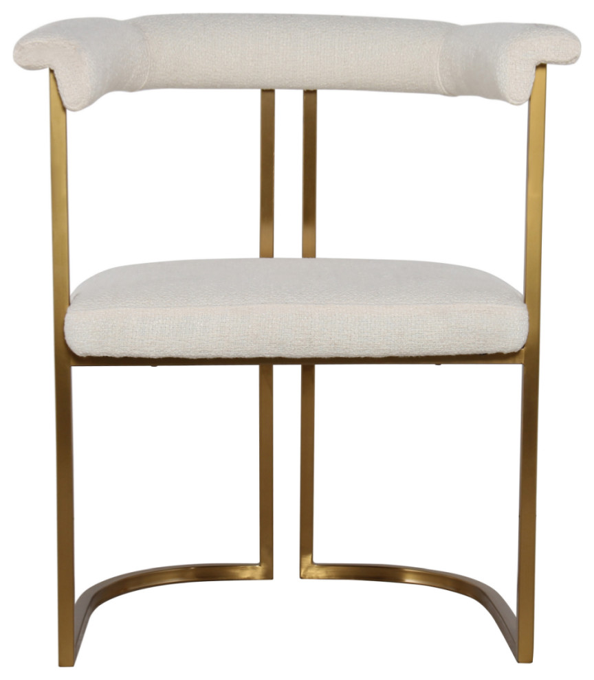 White Upholstered Armchair in Metallic Frame  Andrew Martin Martha   Contemporary   Dining Chairs   by Oroa   Distinctive Furniture  Houzz