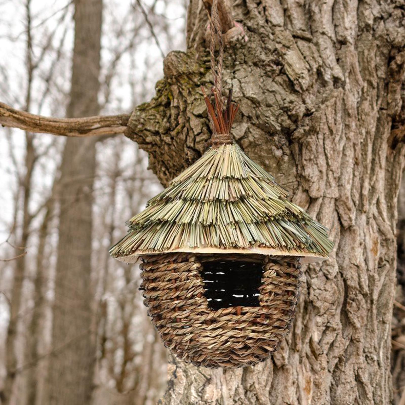 Hanging Birds House Hummingbird Nest Pet Accessories Bird Cages Birds Hut Shelter Bird Nest for Yard Window Outdoor Home Decor