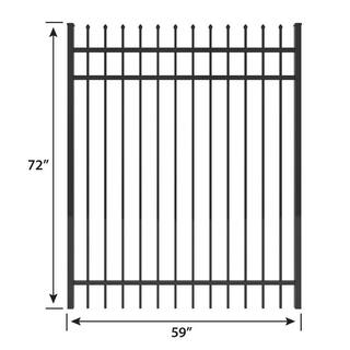 FORGERIGHT Osprey 5 ft. W x 6 ft. H Black Aluminum Fence Gate 882413