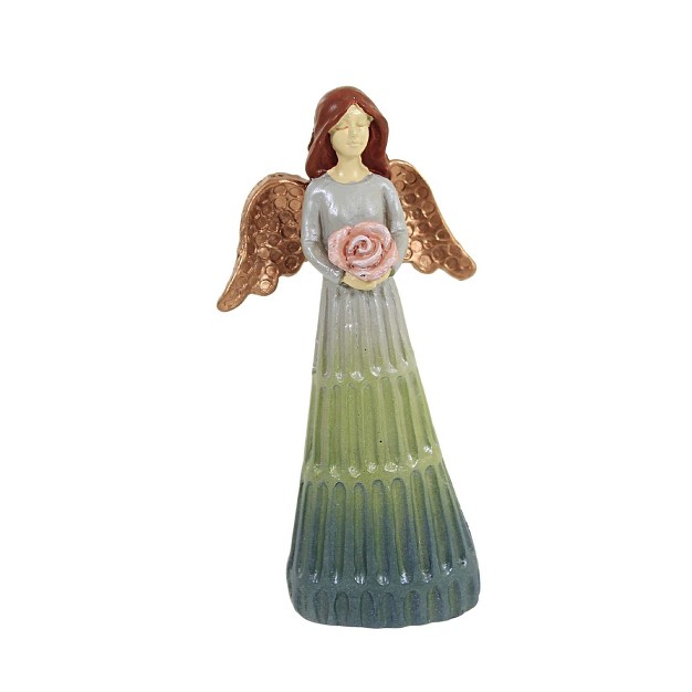 Figurine Angel Holding Flower One Figurine 4 75 Inches Mother x27 s Day Spring Polyresin Multicolored