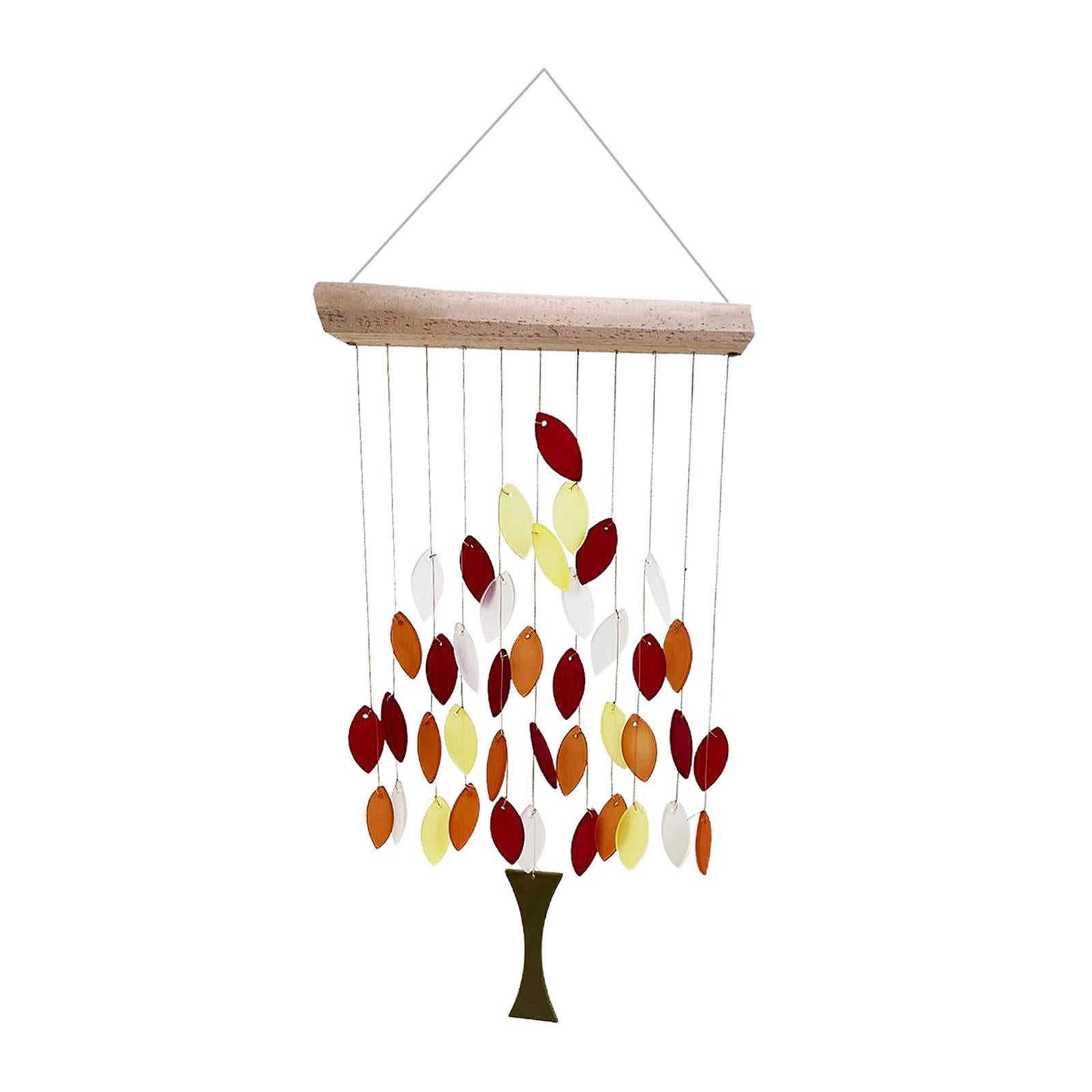 Garden Wind Chimes Beautiful Maple Leaves Garden Gifts Rotatable Windchime Hanging Decoration Clearance Outside Yard Patio Home Decor Ornament - orange