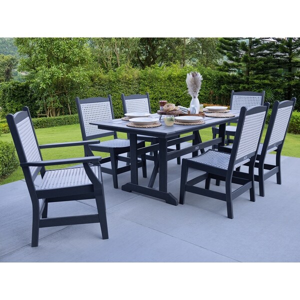 LuXeo Tuscany Woven Rattan Dining 7Piece Set