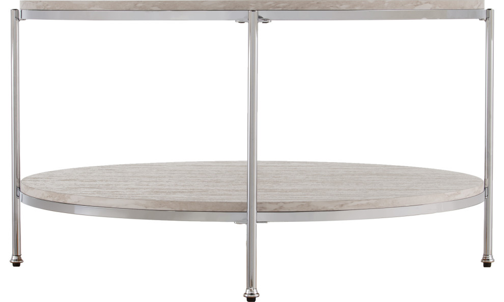 Silas Round Faux Stone Cocktail Table   Transitional   Coffee Tables   by HedgeApple  Houzz