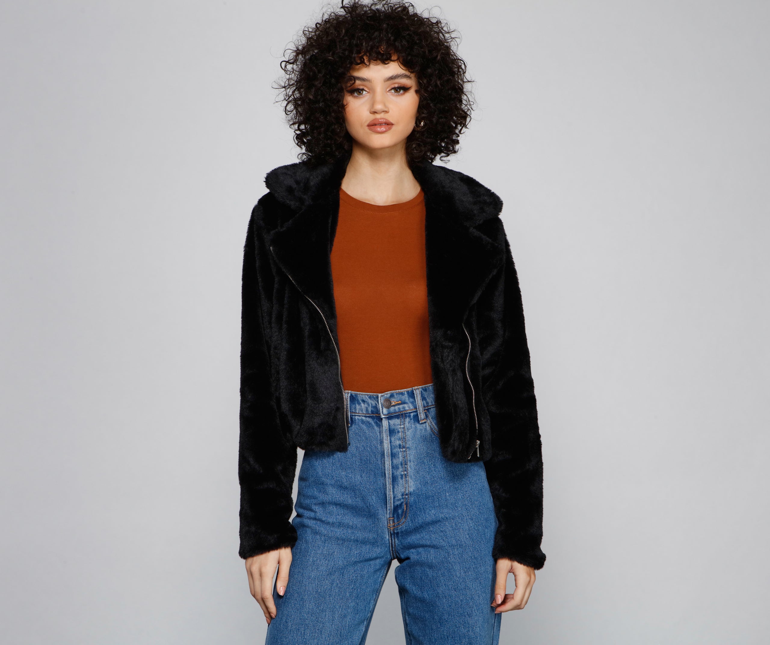 Rebel Chic Faux Fur Moto Jacket