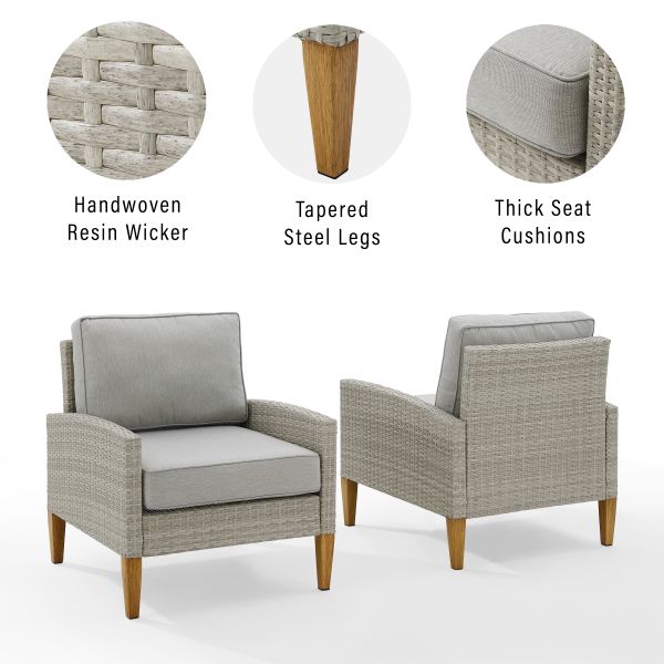 Capella Outdoor Wicker 2Pc Chair Set