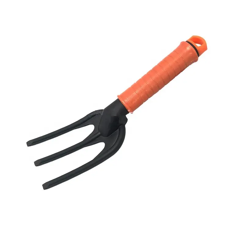 Mini Greehouse Hand Tool 3 Teeth Cultivator Fork Garden Weeding Fork with Plastic Handle for Kids