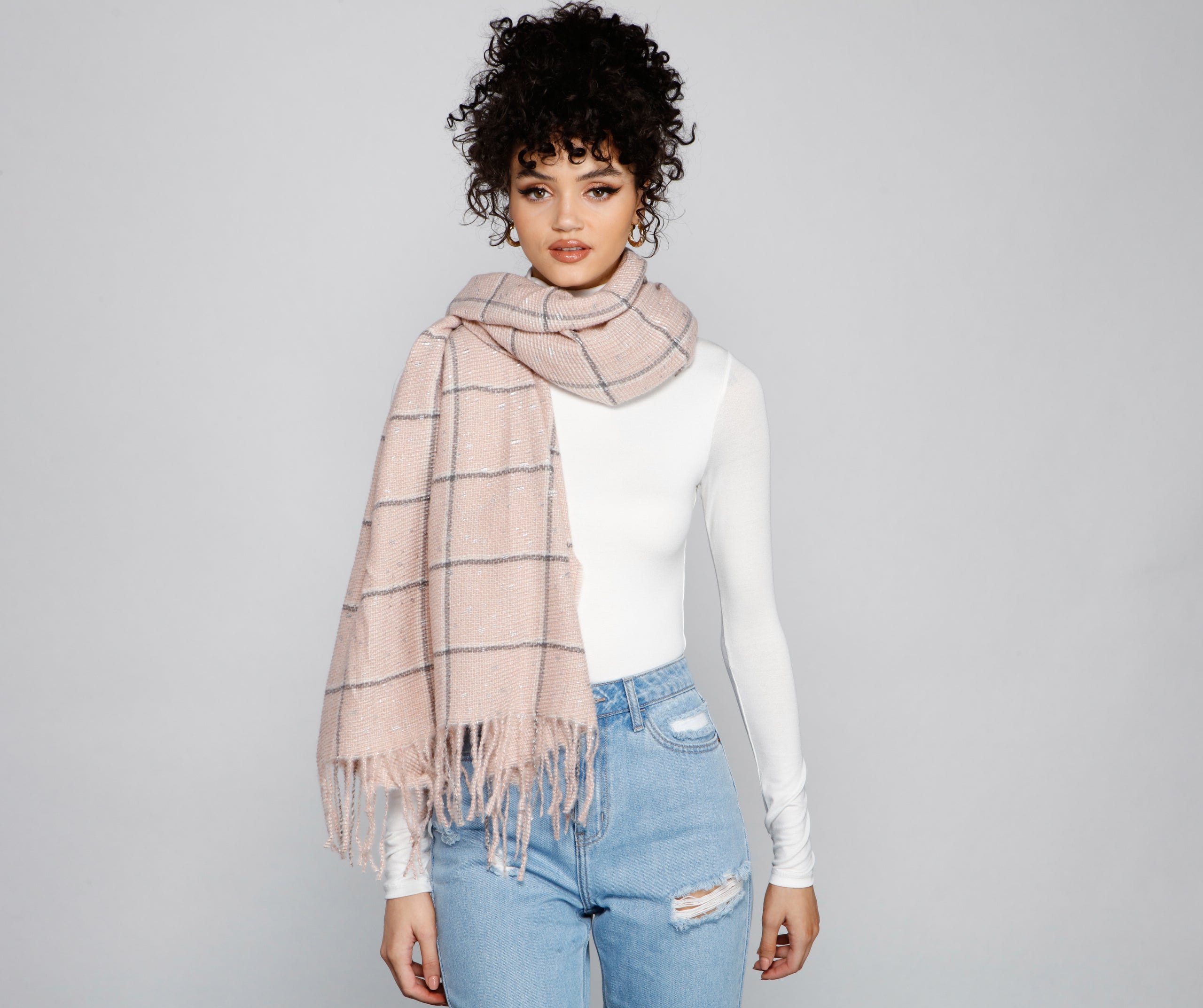 Cozy Feels Plaid Blanket Scarf