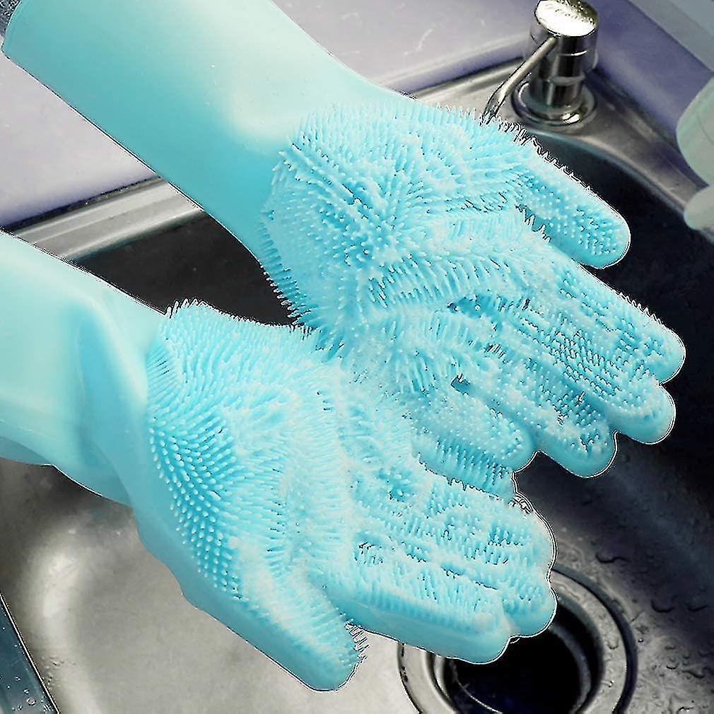 Dish Gloves， Cleaning Silicone Dishwashing Gloves， Silicone Gloves， Magic Gloves， Rubber Glove For H