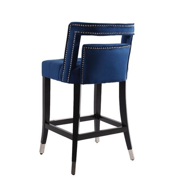 Suede Velvet Barstool with nailheads Living Room Chair